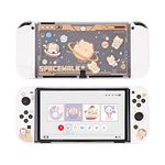 GeekShare Protective Case Slim Cover Case Compatible with Nintendo Switch OLED and Joy Con - Shock-Absorption and Anti-Scratch - Space Cat [video game]