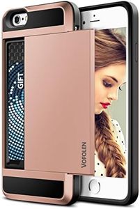 Vofolen Case for iPhone 6 Plus Case iPhone 6S Plus Case Wallet Impact Resistant Anti-Scratch Protective Shell Shockproof Rubber Bumper Cover Card Slot Holder Case for iPhone 6 Plus 6S Plus -Rose Gold