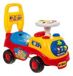 Hillington My First Ride On and Push Along Buggy Car Colourful First Steps Toddler Walker Learning Toy with Sounds and Accessories (RED)