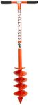 Jappy Agro Post Hand Hole Digger 4 Blade Work Right Left use for Nursery Dairy Farmer Electrician Multipurpose use Color Orange Diameter 6 inch