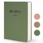 hi!SCI Blank Recipe Book to Write in Your Own Recipes, Large Recipe Notebook with 192 Pages, 7" x 10" Hardcover Recipe Journal for Family Cooking Lover (Sage Green)