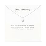 ZYAWP Friendship Silver Y Sun Necklace Good Luck Compass Elephant Pendant Chain Necklace with White Message Card Gift for Women and Sisters