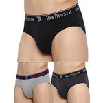 Van Heusen Men Briefs - 100% Combed Cotton - Pack Of 3 - Anti Bacterial, Colour Fresh, Moisture Wicking, Multicolor, Medium