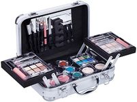 Duer Lika Portable Professional Mixed Beauty Makeup Kits Cosmetic Case Set Matte Shimmer Eyeshadow Palette Blushes Lip Makeup Jewellery Box Birthday Gifts for Girls Women (White)