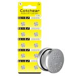 Cotchear 10 pcs AG8 Alkaline 1.5V Button Cell Battery Single Use LR1120 LR57 SR55 LR55 CX191 G8 for Watch Toys Remotes Cameras [10 pcs-Pack]