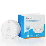 Heiman Matter Smoke Detector, Smart Photoelectric Fire Alarm, Ul217-10Th Certified, Battery Powered, Real-Time Notification, Compatible with Smartthings, Home Assistant, Mini Portable for Home Travel