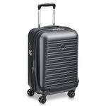 DELSEY PARIS - SEGUR 2.0 - Slim Rigid Cabin Suitcase - 55x40x20 cm - 35 liters - XS - Black