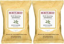 Burt's Bees Facial Cleansing Towelettes for Normal Skin with White Tea Extract, 60 Count