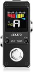 LEKATO Guitar Tuner Pedal with True Bypass, Chromatic Tuner Pedal for Electric Guitar and Bass, Color Display Tuning Pedal with Mute, Pitch and Flat Tuning