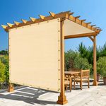 Amagenix 90% Pergola Shade Cover 7'X 14' Wheat Sun Shade Cloth with Grommets GN08 for Outdoor Garden Patio Porch, Commercial Grade 200 GSM - Cable Zip Ties Included (We Customized)