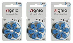 Emser Siemens Signia Hearing Aid Batteries Mf Pack Of 6 Batteries Size 675 Pack Of 3 Strip Battery (Blue)