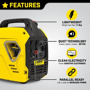 Champion 2200W Petrol Inverter Generator – Portable, Ultra Quiet, 4.0L