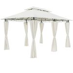 CASARIA Garden Gazebo 3x4m | Stable Sturdy Robust Water-Repellent | Metal Frame | Including Side Walls | Pavilion Topas Marquee Canopy Party Tent Outdoor | Cream