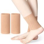 JZCD 2 Pcs Ankle Brace Ankle Gel Sleeves Skate Socks Protection for Figure Skating, Hockey, Roller, Inline, Riding Ankle Compression Sleeve (Skin)