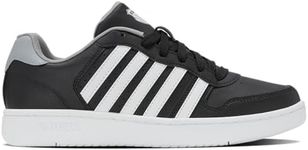 K-Swiss Men's Court Palisades Sneaker, Black/White/Ultimate Grey/Oyster Mushroom, 6.5 M