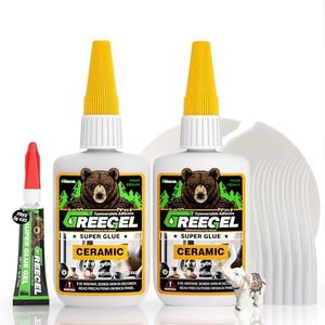 GREEGEL Ceramic Super Glue - Porcelain Superglue 4 Oz - Clear Adhesive Instant Cyanoacrylate (CA) Glue Heat-Resistant Superglue for Pottery, Dishes, Tiles, Mug, Plates, Teapot (2 Pack)