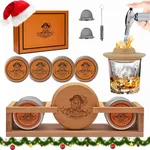 Whiskey Smoker Kit & Display Stand | Cocktail Smoker Kit with Torch & 4 Wood Chips | Old Fashioned Smoker Kit | Bourbon Smoker Kit | Drink Smoker Kit (no Butane) | Whiskey & Bourbon Gifts for Men