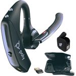 Plantronics Voyager 5200-UC Bluetooth Headset Bundle w/Bonus Wall Charger #206110-01-B | for Smartphones, PC, MAC Using RingCentral Software or App