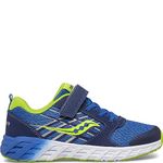 Saucony Kids Boys Wind A/C 2.0 Running Shoe, Blue/Green, 4 W US