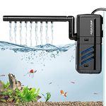 IREENUO Fish Tank Filter, 6W Internal Aquarium Filter Pump with Spray Bar for Turtle Tank, Tropical 30-150L Aquariums