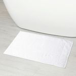 Linens Limited - Non Slip Bath Mat, Bathroom Accessory for Spa Experience, Soft and Luxurious, Turkish Cotton, Super Absorbent Long Rug, Machine Washable (White)