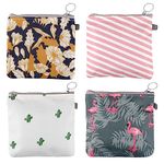 UPIQNG Sanitary Napkin Storage Bag Napkins Bag with Zipper Portable Mini Storage Bag Teen Girls Women Washable Period Bag Traveling Tampons Collect Bag 4Pcs