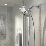 Delta Faucet 2-in-1 Showerhead with Handshower I 10 Year Warranty I In2ition 4-Spray Setting Overhead and Handheld Shower I H2Okinetic Shower head for Bathroom with 1.5 meter Hose I Chrome - 58473-PR