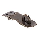 Antique Brass Finished Steel Hasp Set - 1 1/2" x 3/4" - Antique Modern Furniture Drawers Cabinet Doors Chest Box Lids Padlock | DL-C753-1-AB