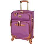 Steve Madden Designer-Gepckkollektion Leichter Softside-Koffer fr Damen und Herren strapazierfhige 50,8 cm groe Tragetasche mit 4 rollenden Spinner-Rdern, Global Purple, 20 inches, Carry On-global