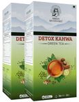 Green Beverages Slimming Detox Kahwa Green Tea Box - Boost Energy & Healthy Respiratory - Real Tea With Natural Ayurvedic Herbs Black Pepper & Rock Salt Improves Digestion Combo Pack Of 2