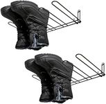 Maplefield Wader Hangers - 4 Pair Hanging Boot Rack - Great for Work Boots, Cowboy Boots, and Waders - Garage Shoe Storage - Shoe Organizer for Entryway (Stainless Steel)