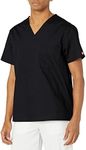 Dickies mens Signature V-neck medical scrubs shirts, Black, X-Large US