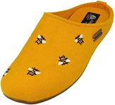 HAFLINGER Everest Api Felt Slippers with Appliqué, maize, 9 AU