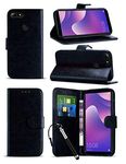 PU Leather Cover with Card Holder Slots [Kickstand Stand Case] [Magnetic Closure] Compatible with Microsoft Lumia 535 / RM-1089 / RM-1091 [Black]