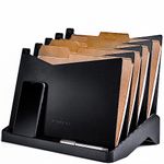 ‎STEALTHO Desk & Wall File Organizer 5 Slot - Folder File Holder Desktop Organizer Paper Sorter - Office Mail Dokument Storage - Boltless Assembly - Black