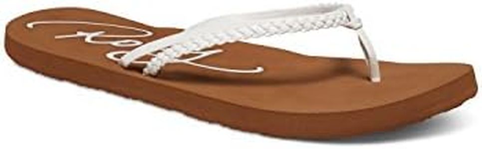 Roxy Women's Cabo Flip Flop Sandal, White, 8