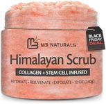 Himalayan Salt Scrub Face Foot & Body Exfoliator Infused with Collagen and Stem Cell Natural Exfoliating Salt Body Scrub for Toning Skin Cellulite Skin Care Body