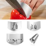 4pcs Stainless Steel Finger Guards for Cutting, Kitchen Chopping Finger Protector Nail Finger Cutting Shield Hand Protector Tool for Slicing Dicing Chopping Avoid Hurting(4 Styles)