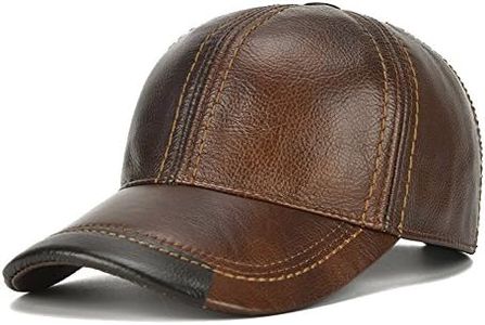 Roffatide Berretto da Baseball in Pelle Regolabile Cappelli per Uomo Inverno all'aperto Calore Marrone