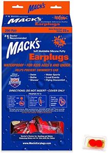 Mack’s® Soft Moldable Silicone Putty Earplugs - Kids Size, 200 Pair Dispenser – Comfortable Small Ear Plugs for Swimming, Bathing, Travel, Loud Events and Flying | Made in USA