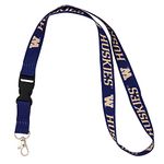 University of Washington Car Keys ID Badge Holder Lanyard Keychain Detachable Breakaway Snap Buckle (Purple)