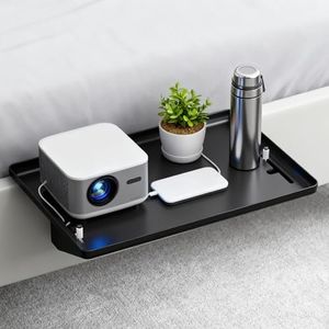 ELTONGUU Bedside Shelf for Dorm Room, Bunk Bed Attachment, Space-Saving Storage Solution, Student Room Organization Holds Cables in Space (Black)