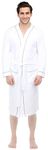 NY Threads Men's Lightweight Knit Robe Cotton Blend Bathrobe, White, Medium