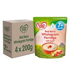 Cow & Gate Red Berry Wholegrain Porridge Baby Food Cereal, 7+ Months, 200g (Pack of 4)