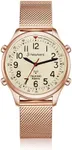 Hearkent Women's Atomic Talking Watch,Loud and Clear English Announce for Senior/Blind/Visually Imparied,Exquisite and Stylish Gift—2004L (Rose Gold)
