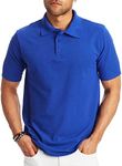 Hanes Men's Short Sleeve X-Temp W/FreshIQ Polo, Deep Royal, Medium