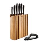 Robert Welch Signature Book Knife Block Set with Hand-held Knife Sharpener.