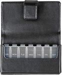 HealthSmart Weekly Pill Organizer, Medicine Organizer, Pill Box for 7 Days, Medication Organizer with Days of the Week, Black