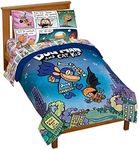 Jay Franco Dog Man Supa Buddies 4 Piece Toddler Bed Set - Includes Comforter & Sheet Set - Bedding Features Cat Kid & Lil' Petey - Super Soft Fade Resistant Microfiber (Official Dog Man Product)