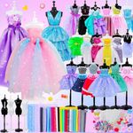 900+ Fashion Designer Kit for Girls, Sewing Kit with 4 Mannequins, DIY Art & Craft Activity for Kids, Girl Toys for Age 6 7 8 9 10 11 12+ Year Old Gifts